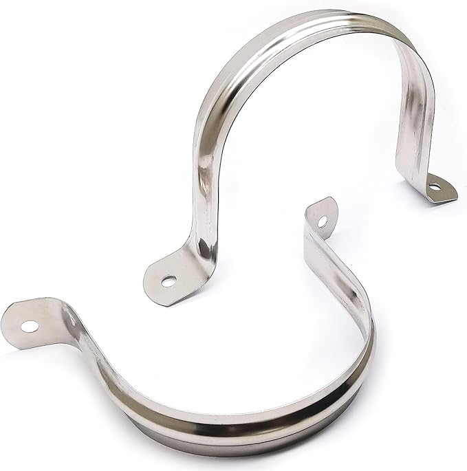 Nge 4inch Rigid Pipe Strap Clamp-Two Hole Strap-U Bracket Tube Clip-Stainless Steel Heavy Duty Pipe Fasten Holder-Secures Conduit，4Pcs（115mm)