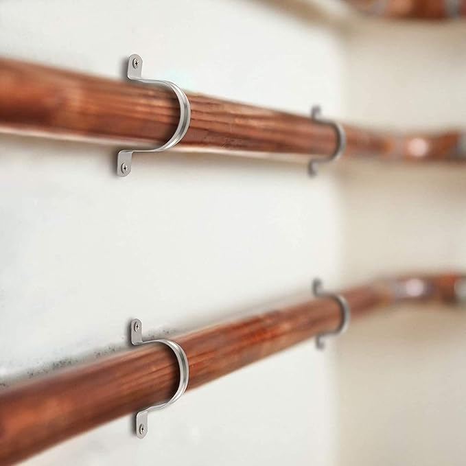 100 Pcs 3/4inch Rigid Pipe Strap,Two Hole Strap U Bracket Iron, Widened Tube Strap Tension Clip Assortment Kit Heavy Duty Pipe Clamp（25mm）