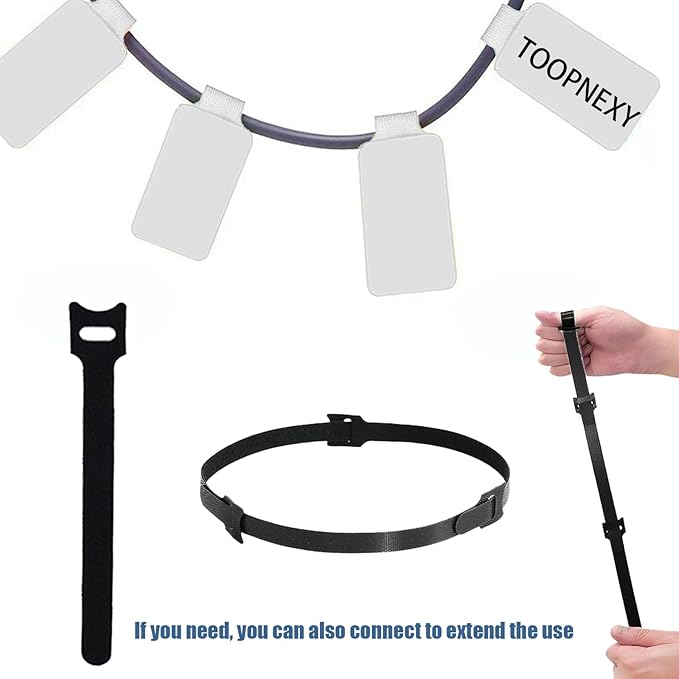 60 Pieces Cable Labels & Reusable Hook and Loop Fastening Ties Set - 30 Pieces Cord or Wire Labels & 30 Pieces Labels for Electronic Cords, Home & Office Cord Management