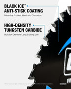 CRALY 8-1/4 Inch 40 Teeth Fine Finish Wood Cutting Circular Saw Blade, 5/8 Inch Arbor, Carbide Tipped, Thin Kerf, Black Ice™ Coating, for Plywood, MDF, OSB, Laminated(C0840FF)