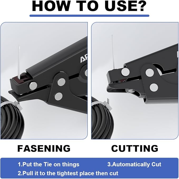 Zip Tie Gun with Adjustable Tension,Includes Cutter for Precise Trimming,Durable Cable Tie Gun for Electrical, HVAC,Industrial&Home Use,Zip Tie Tool for Cable Ties & Accessories