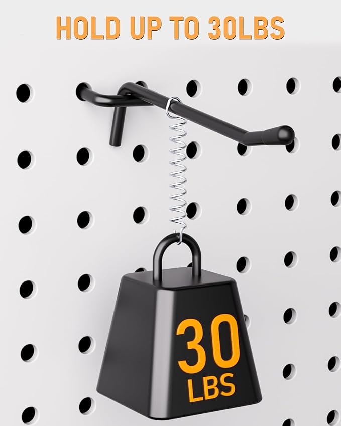 INCLY 60 Pack 4 Inch Black Pegboard Hooks, 1/4" Heavy Duty Peg Board Shelving Hooks Accessories, Peg Board Tool Hangers Only Fit 1/4" Pegboard Hanging Tools Garage, Craft Organizing, Kitchen, Store