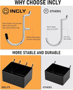 INCLY 278PCS Pegboard Accessories Organizer Kit, Peg Board Hooks Assortment with Bins for Organizing Various Tools, Fit 1/8 or 1/4 inch Pegboard for Hanging Storage, Garage Wall Attachments