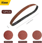 1 x 42 Inch Sanding Belt Pack 1-Inch x 42-Inch,12 Pcs(4 Each of 80 120 150 Grits) Aluminum Oxide for Sander