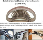 1/2 x 18 Inch Aluminum Oxide Sanding Belt, 30PCs Sanding Belt Set, 6 of Each 80/120/150/240/400 Assorted Grit, Abrasive Belts for Belt Sanders
