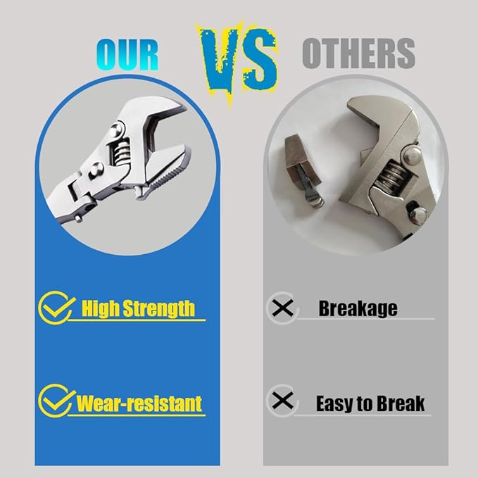 Flex Head Adjustable Wrench, 10-12.4 inch Flexible Retractable Ratchet Crescent Wrench, 180° Rotable for Use in Tight Spaces, Pipe Repair