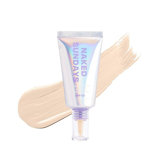 Naked Sundays BeautyScreen™ SPF 50 Mineral Peptide Foundation Tint – 2-in-1 Skin Tint & Mineral Sunscreen | Radiant, Buildable Coverage, Acne-Safe, Infused with Peptides (1 Fair Neutral, 1.01 oz)-VeraVaultWomen