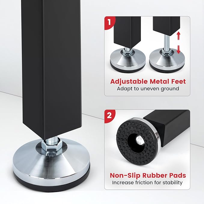 Work Bench 41 Inch Workbench for Garage Adjustable Height Heavy Duty Work Table Rubberwood Tabletop for Cutting Wood Shop Home Office Electronic Woodworking
