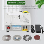 Multi-Functional Mini Table Saw for Crafts, Portable Desktop Electric Saw – Speed & Angle Adjustable for Wood/PCB/Acrylic/Plastic Cutting, 96W