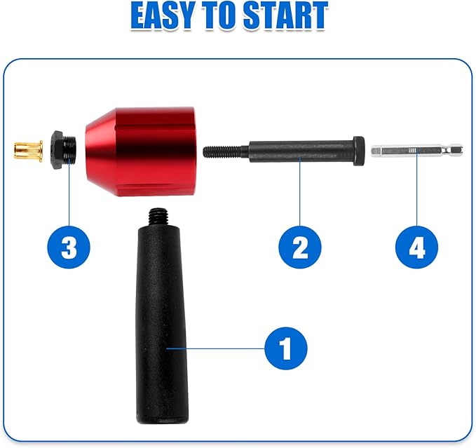 YUZES Rivet Nut Tool Adapter for Cordless Drill Electric- Newly Labor-Saving Rivet Gun Kit Professional Rivet Nut Tool kit with Carrying Case (Rivet Nut Tool-30-R1)