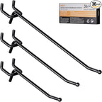 INCLY 36 Pack 4/6/8 Inch Black Pegboard Hooks, 1/4" Heavy Duty Peg Board Shelving Hooks Accessories, Peg Board Tool Hangers Fit 1/4" Pegboard for Organizing Garage, Craft Room, Kitchen, Store