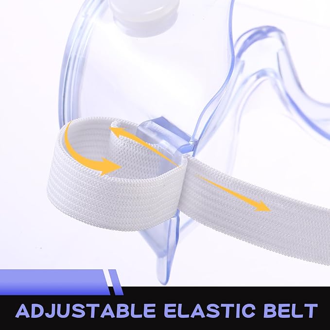 Yunsailing 30 Pack Protective Safety Goggles Clear Lab Over Glasses Anti Fog Eye Protection Goggles for Men Women(Clear White)