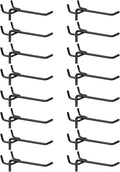 HARFINGTON 25pcs Pegboard Shelving Hooks 4" Stainless Steel Peg Board Display Hook Hanging Holders Wall Mount Organize Tools for Workbench Garage Kitchen Store, Black