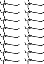 HARFINGTON 25pcs Pegboard Shelving Hooks 4" Stainless Steel Peg Board Display Hook Hanging Holders Wall Mount Organize Tools for Workbench Garage Kitchen Store, Black