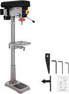 15 in Floor Drill Press, 7.5 Amp 120V Pure Copper Motor, 288-3084 RPM Variable Speed Cast Iron Bench Drill Press, 0-45° Tilting Worktable, Tabletop Drilling Machine for Wood Metal