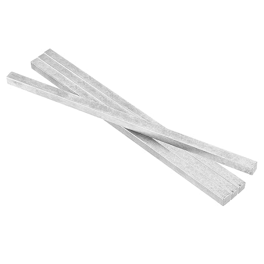 uxcell 4 Pcs Square Steel Key Stock, 7/16" x 7/16" x 12" Cold-Drawn 45# Steel Bars Precision Key Stock for Gearbox Coupling, Silver Tone