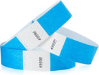 1,000 WristCo Neon Blue Tyvek Wristbands for Events - Tamper-Proof Design & Fluorescent Color Prevent Reuse Premium-Grade Bracelets for Hospital & Medical ID, Party & VIP Identification