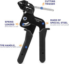 Stainless Steel Cable Tie Gun - Heavy Duty Zip Tie Tightener Tool with Tensioning & Cutting Function, Perfect for Industrial, Automotive, and Home Use