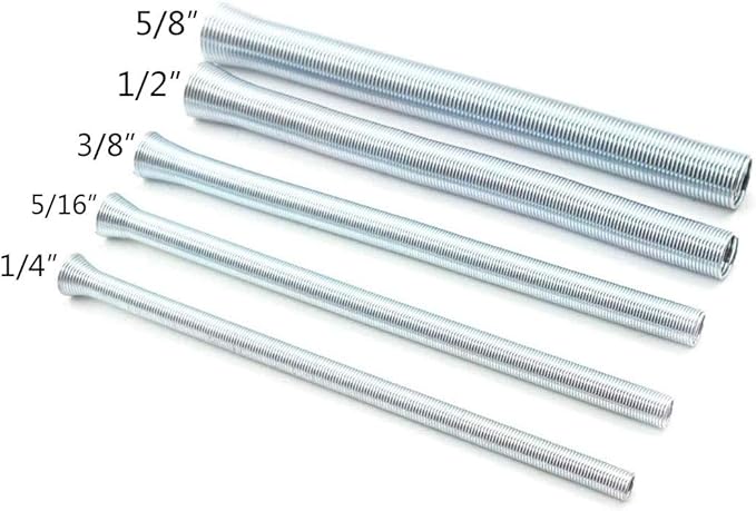 5 Pack Spring Tube Bender Set 1/4'', 5/16'', 3/8'', 1/2'' and 5/8'' for Copper, Aluminum and Thin Wall Steel Tubing Bender Kit, 8.27" / 210mm Length