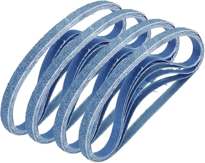 1/2 Inch X 18 Inch Sanding Belts, 4 each of 40/60/80/120 Grits, Blue Belt Sander Tool for Woodworking, Metal Polishing, Zirconia Sanding Belts (16 Pack)