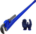 60 Inch Pipe Wrench, Cr-Mo Jaw Opening 9"/228mm Adjustable Heavy Duty Cast Iron Straight Handle Plumbing Wrench, Perfect Plumbers Tool for Oil Field, Plumbing, Construction and Mechanics