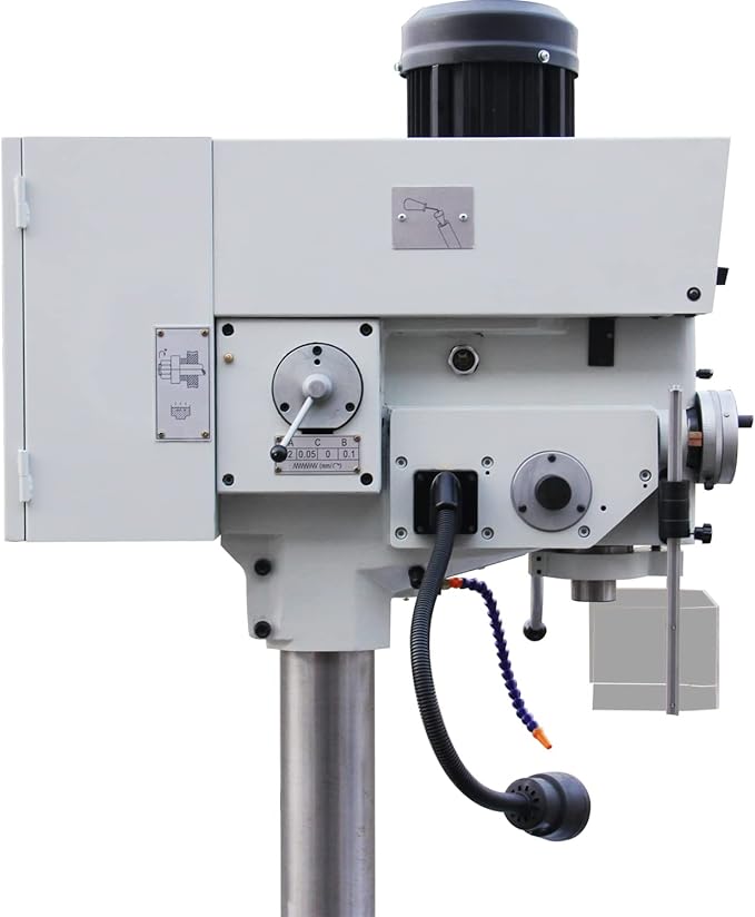 KAKA INDUSTRIAL Geared Head Drill Press, 2.2kW 220V 1-Phase,DP-40 Powerfeed and Auto Downfeed, 1.57 inch(40mm) Max Drilling, MT4 Taper, Digital RPM/DRO, Cast Iron Benchtop