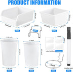 64 Pieces Pegboard Bins Pegboard Cups with Hooks and Loops Peg Hooks Assortment Organizer Accessory for Organizing Accessories Tools Storage Office Workshop Garage Workbench (White)