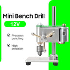 Mini Drill Press, Mini Drilling Machine 0.3-4mm Chuck, Small Bench Drill with Speed Adjustable CNC Machined Drilling Machine for DIY Woodworking Metalwork