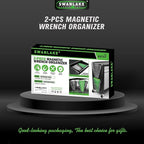 SWANLAKE GARDEN TOOLS Magnetic Wrench Organizer 2-Piece, 32-Slot Drawer Storage, SAE (1/4" to 1-1/16"), Metric (6mm to 24mm), Green and Black
