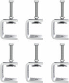 1.2 Inch Stainless Steel Heavy-Duty Clamp, Stainless Steel C-Shaped Clamp with 1-Inch Opening, Suitable for Woodworking Bonding, Cutting and Installation. 6pcs
