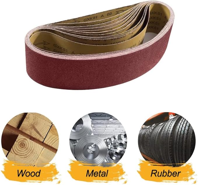S SATC 12PCS Sanding Belts 4×36-Inch Sanding Belt Belt Sander Belt Sander Paper (2 Each of 60, 80, 120,150,240,400 Grits) Aluminum Oxide