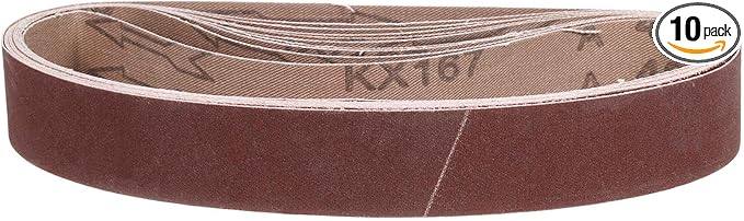 1-1/8 x 21 Inch Sanding Belt, 10 Pcs 400 Grit Aluminum Oxide Knife Sharpener Belts Work Sharpening for Belt Sander Knife Carving Tool Metal Working