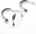 10Pcs 3 Inch Stainless Steel Large Conduit Clamps, Two Hole Strap U Bracket Rigid Pipe Strap Metal U Clamp Conduit Strap Tension Clips U-tube Clamp Heavy Duty