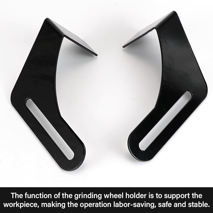 2 Pcs Bench Grinder Protective Tool Rest 9.84 Inches Steel Bracket Tool Part Set for Bench Grinder Polisher, Black