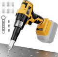 Rivet Gun Compatible with Dewalt 20V Battery, Cordless Rivet Tool with 3 Size (1/8", 5/32", 3/16") Aluminum Rivets, Brushless Motor Rivet Gun Kit Nose Piece, Led Light, Tool Only