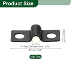 uxcell 100Pcs U-Shaped Pipe Clamp, 3/16 Inch(4mm) 2 Hole U-Tube Strap Clamp Heavy Duty Connector Bracket for Conduit Cables Wire Cord, Black
