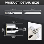 1-3/4inch | 45mm Diamond Hole Saw with Center Drill bit and Diamond-Coated Center Drill bit for Ceramic Glass Marble Fiberglass Granite and Porcelain Tiles by CENYB