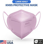 BNX KN95 Face Masks Made in USA (Adult Large, Adult Medium, Kids Small) (Earloop) (Model: E95/E95M/E95S)