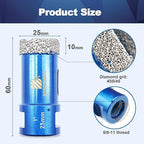 1 Inch Diamond Core Drill Bit for Porcelain Tile Ceramic Marble Granite Drilling,BRSCHNITT 1pc Vacuum Brazed Diamond Hole Saw with 5/8-11 Thread (25mm)