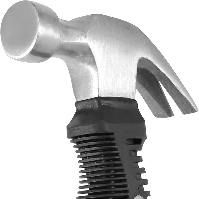 4 Pack 8 Oz Stubby Claw Hammer, Multifunction Small Mini Hammer, Bright Polished Head and Soft Comfort Grip Handle, Non Slip Nail Hammer for Household DIY Maintenance