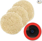 Wool Polishing Pads, SPTA 6"(150mm) 100% Natural Wool Buffing Pad with Hook & Loop Backing 4pcs Set Come with 5/8-11 Thread Backing Plate for Car Polishing, Buffing and Cutting