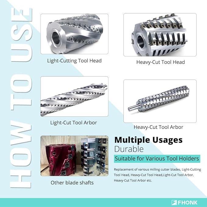 14mm Square Straight Carbide Cutters, for Woodturning Replacement Cutter Knives, Fits Spiral, Helical Planer Cutter, Wood Lathe Turning Tool, 10-Piece (14x14x2.0-35°)