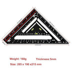 Foldable Carpenter Square 7 inch Rafter Square, Triangle Carpenter Square Die-cast for Woodworking and Carpentry (Black)