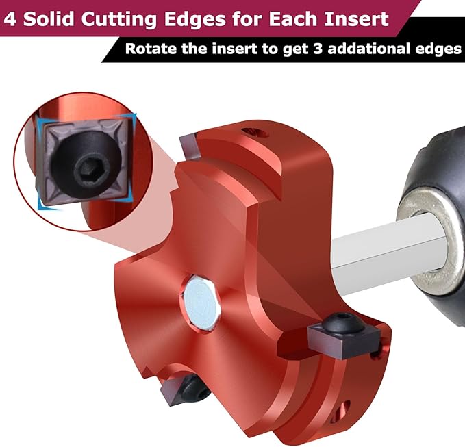 PVC Fitting Saver 2-Inch Head,Triple Blade PVC Pipe Reamer Socket Saver with 3/8-Inch Hex Shaft,Plastic Pipe Fitting Reamer Plumbing Tool for Sch.40 CPVC ABS Socket Hub,Fit Standard 1/2" Drills