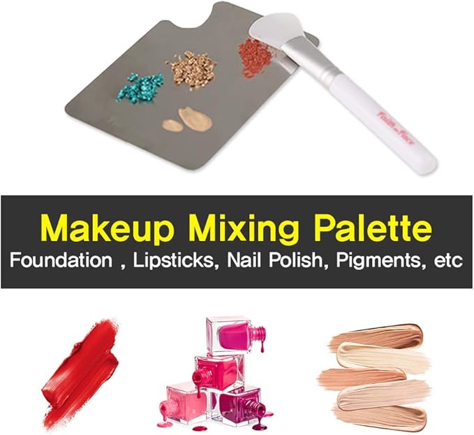 Makeup Metal Palette 3pcs - Stainless Steel Mixing Tray for Nail and Cosmetic Artist, Small Size 3.3 x 5.1 inch-VeraVaultWomen