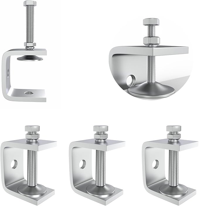 1.2 Inch Stainless Steel Heavy-Duty Clamp, Stainless Steel C-Shaped Clamp with 1-Inch Opening, Suitable for Woodworking Bonding, Cutting and Installation. 4pcs