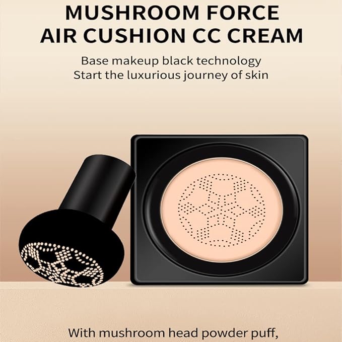 OCHEAL Mushroom Head Air Cushion BB Cream Foundation Cream for Face Makeup Concealer Cushion for Face Comestics Make Up Cushion Compact Natural-VeraVaultWomen