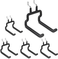 LIGHT DUST Utility Heavy Duty Pegboard Hooks - 5Pack Peg Board Accessories for Hanging Tools Fit 1/4" Peg Holes - Pegboard Organizer Large Tool Holders for Garage Workshop Shed