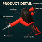 50 FT Drain Snake Hair Drain Clog Remover, Manual Or Powered, Plumbing Snake With Drill Adapte,Unclog Sink Drain Tool, Drain Auger for Toilet、Shower、Kitchen、Sink, No Auto Retract Or Feed, Red