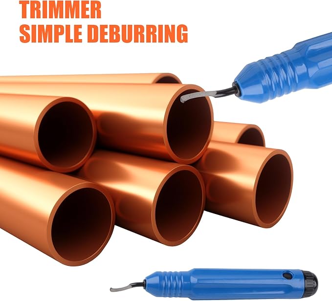 HZLZRZ ProPress Tool Copper Tube Fittings Hydraulic Copper Pipe Crimping Tool with 1/2,3/4 and 1 inch Jaws and Stainless Steel Pipe Cutter and Deburring Tool,Suit for Narrow Space and Tee Fittings